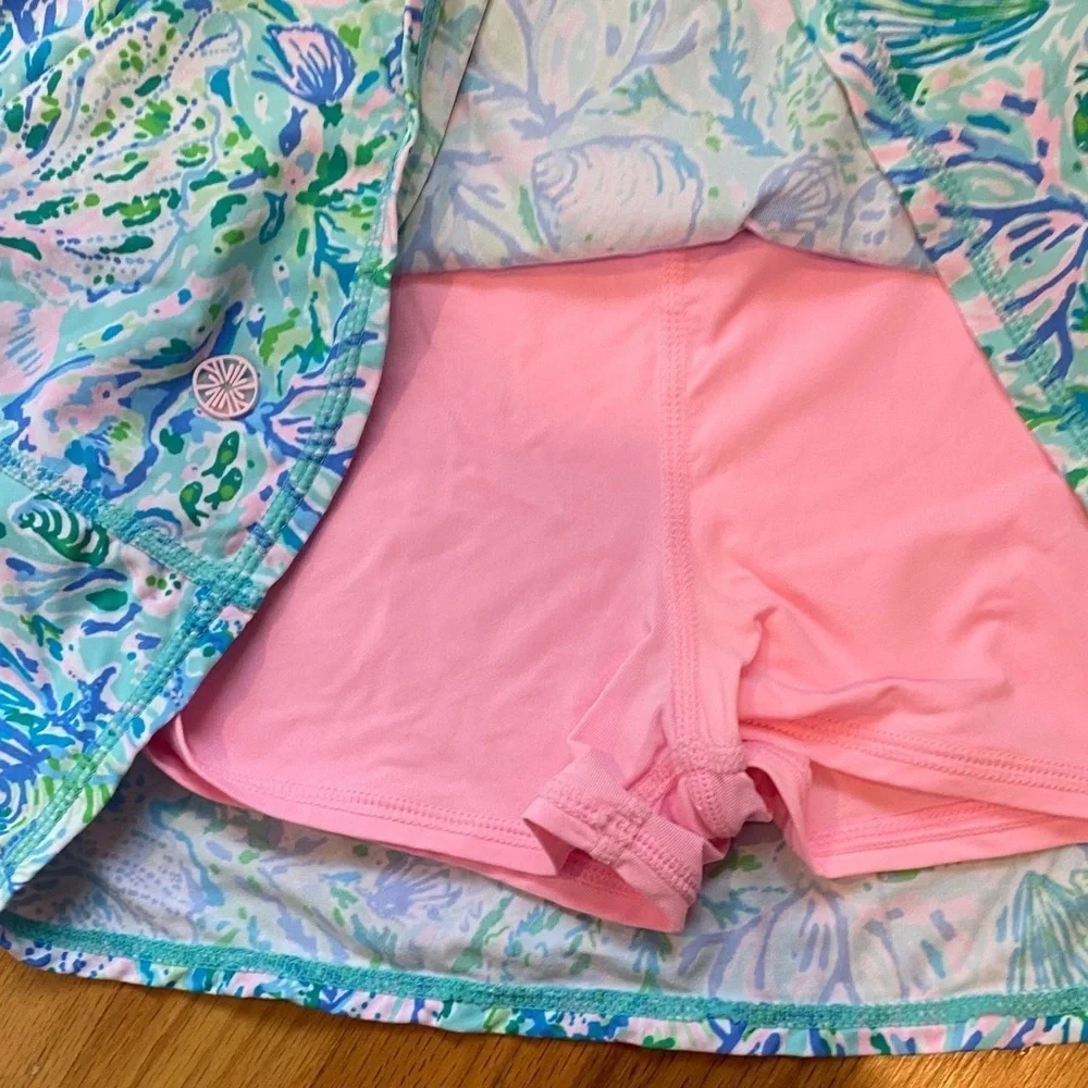 Lilly Pulitzer Kids Tropical Print Shorts - Blue and Pink
